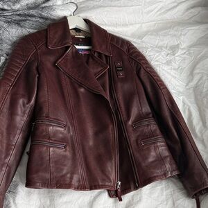 Women's Burgundy GENUINE Leather Jacket - BLAUER